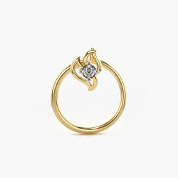 valanova Women Sterling Silver Gold-Plated Lab Grown Diamond Nose Pin image 1