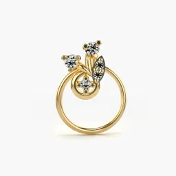 valanova Women Yellow Gold Lab Grown Diamond Nose Ring image 1