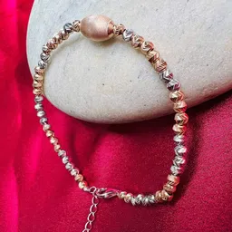 arte Women Sterling Silver Rose Gold-Plated Link Bracelet image 1