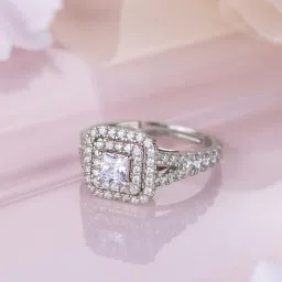 zavya Women Sterling Silver Stone-Studded Ring image 1