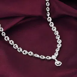 giva Silver Glittering Hexagon Necklace image 1