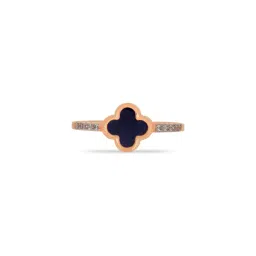 bhima jewels Women Rose Gold Floral Enamel Band Ring image 1