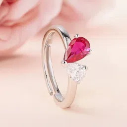 ornate jewels Women Sterling Silver Toi Et Moi Adjustable Ring image 1