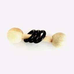 ariro Wooden Rattle Dumbbell with Rings image 1