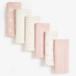 mothercare Pack of 6 Essential Printed Muslin Sheets image 1