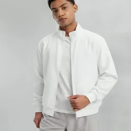 the fashion hub Men Regular Fit Zip-Front Bomber Jacket image 1