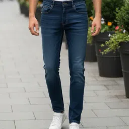 Shein Full Length Fly With Button Closure Mid Wash Jeans image 1