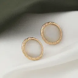 Shein Women Weave Design Gold Stud Earrings image 1