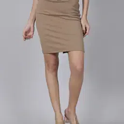 Shein Party Mini Length Slit Pencil Skirt with Back Zip-picture-34