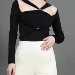 Shein Full Sleeve Cut-Out Twisted Front Bodysuit-picture-23