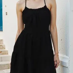 Shein Spaghetti Strap Back Tie-Up Tiered Dress-picture-36