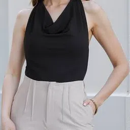 Shein Halter Cowl Neck Asymmetric Hem Leotard Top-picture-18