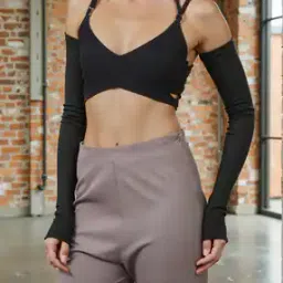 Shein Bold Multi Strap Fitted Ribbed Top with Detachable Sleeves-picture-10