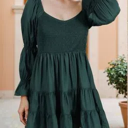 Shein Mini Length Flounce Sleeves Smocked Tiered Dress-picture-31