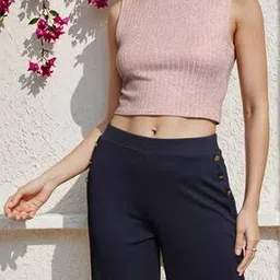 Shein High Neck Sleeveless Ribbed Crop Top-picture-34