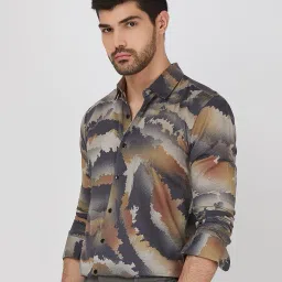 mufti Men Printed Slim Fit Cotton Shirt image 1