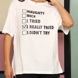Shein Oversized Fit Drop Shoulder Typographic Chest Print Crew Tshirt-picture-23