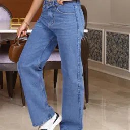 Shein Full Length Light Wash Fly with Button Closure Jeans-picture-47