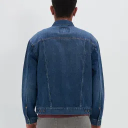 american eagle Men Slim Fit Denim Jacket with Flap Pockets image 2