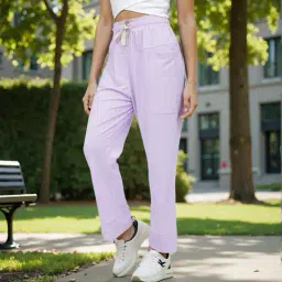 Shein Ankle Length Ribbed Trackpants With Pockets image 1