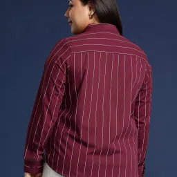 hancock Women Striped Slim Fit Cotton Shirt image 2