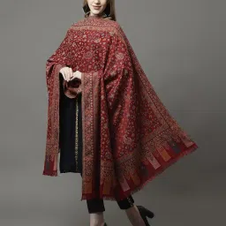 indie picks Kani Paisley Woven Shawl with Frayed Hem image 2