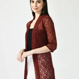 rayware Women Lace Front-Open Shrug with Bracelet Sleeves image 2