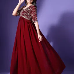 fashion basket Women Embroidery Gown Dress image 2