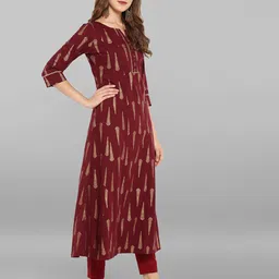 janasya Block Print A-line Kurta image 2