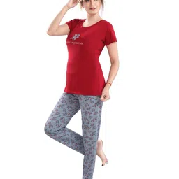 dzzo Typographic Print T-Shirt with Pyjamas image 2