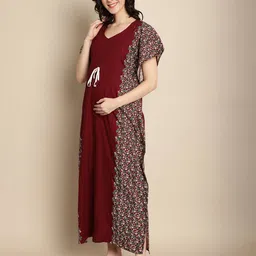 secret wish Women Floral Print Kaftan Nightie image 2