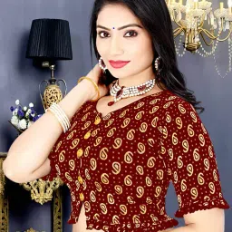 krishnvatika Women Paisley Print Front-Open Blouse image 2