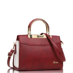 exotic Women Handbag with Metal Accent & Detachable Sling Strap image 2