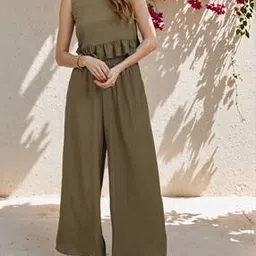 Shein Sleeveless Textured Ruffle Detail Top With Pants-picture-36