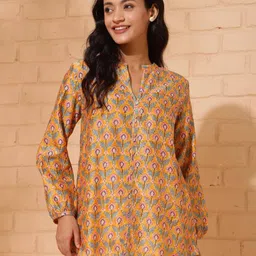 fabindia Women Printed V-Neck Tunic image 2