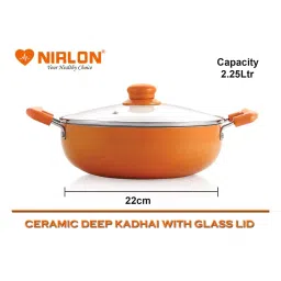 nirlon Non-Stick Induction Based Kadhai with Lid image 2
