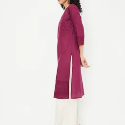 max Women Embroidered Yoke Straight Kurta image 2