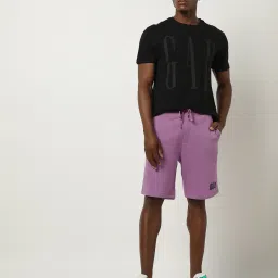 gap Logo Print Flat-Front Mid-Rise Shorts image 2