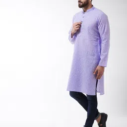 sojanya Checked Straight Kurta with Mandarin Collar image 2