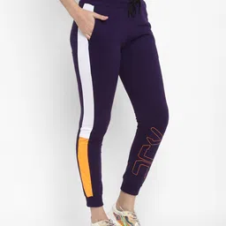 alan jones clothing Cuffed Joggers with Elasticated Waistband & Contrast Taping image 2