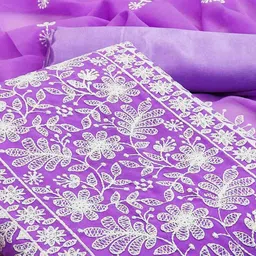 peachmode Women Embroidered Unstitched Dress Material image 2