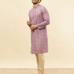 manyavar Men Regular Fit Printed Long Kurta image 2
