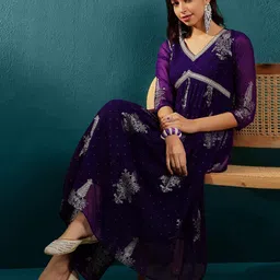 kvs fab Floral Print Straight Kurta Set image 2