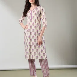nyrika Women Floral Print Straight Kurta Set image 2