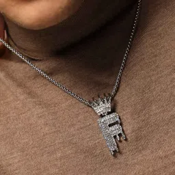 french accent Men Stainless Steel Link Chain with Pendent image 2