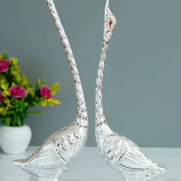 ecraftindia Kissing Swan Couple Decorative Figurine image 2