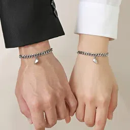 bhrm Set of 2 Men Silver-Plated Bracelet image 2