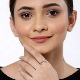 clara Sterling Silver Swarovski Zirconia Solitaire Ring image 2