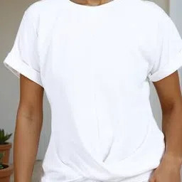 Shein Extended Sleeves Twisted Front Textured Loose Fit Crop Top-picture-40