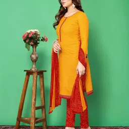 anand Women Floral Unstitched Dress Material image 2